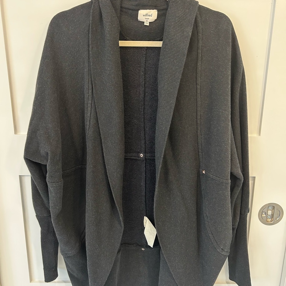Wilfred Charcoal Open Front Cardigan - Picture 1 of 8